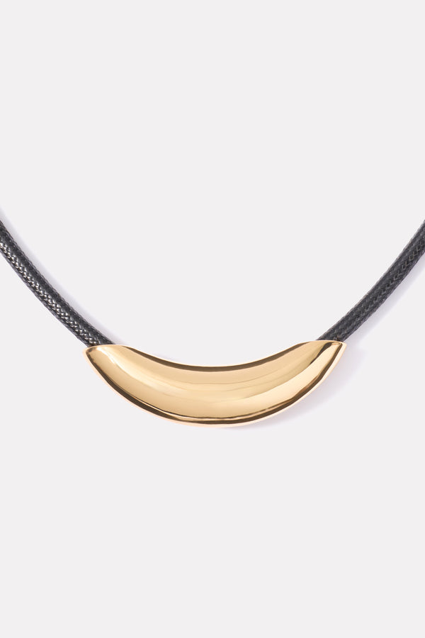 Everve Rothwell Cord Necklace Black/Gold