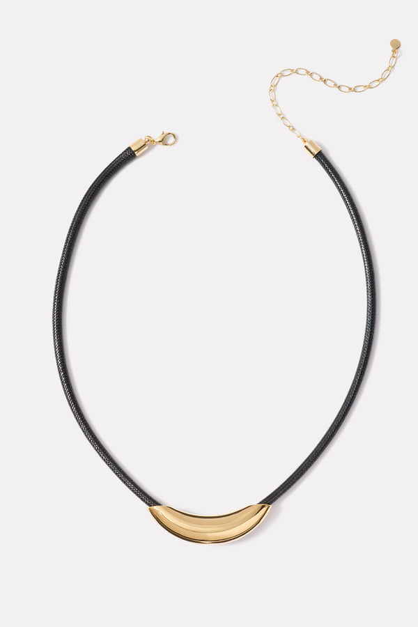 everve Rothwell Cord Necklace Black/Gold
