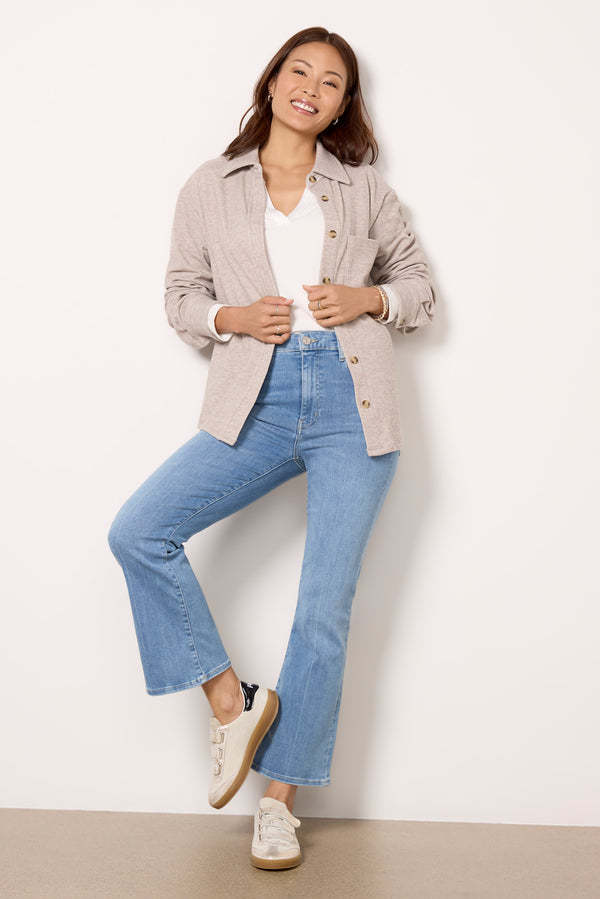 Everve Ruby Brushed Button Down Tan