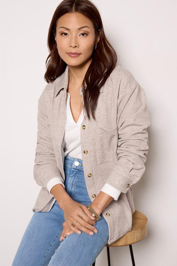 everve Ruby Brushed Button Down Tan