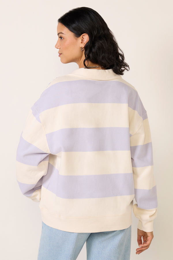 Everve Rugby Henley Sweatshirt Lavenderice