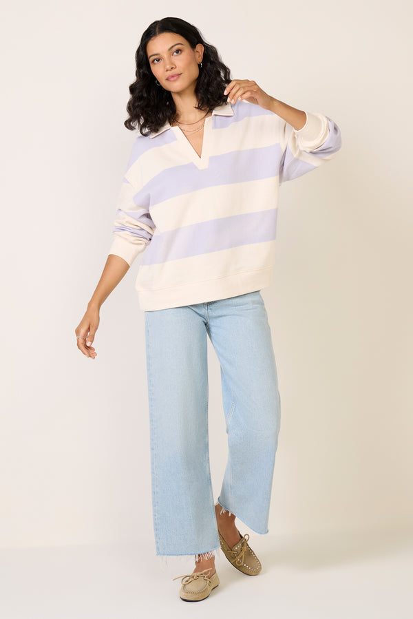 everve Rugby Henley Sweatshirt Lavenderice