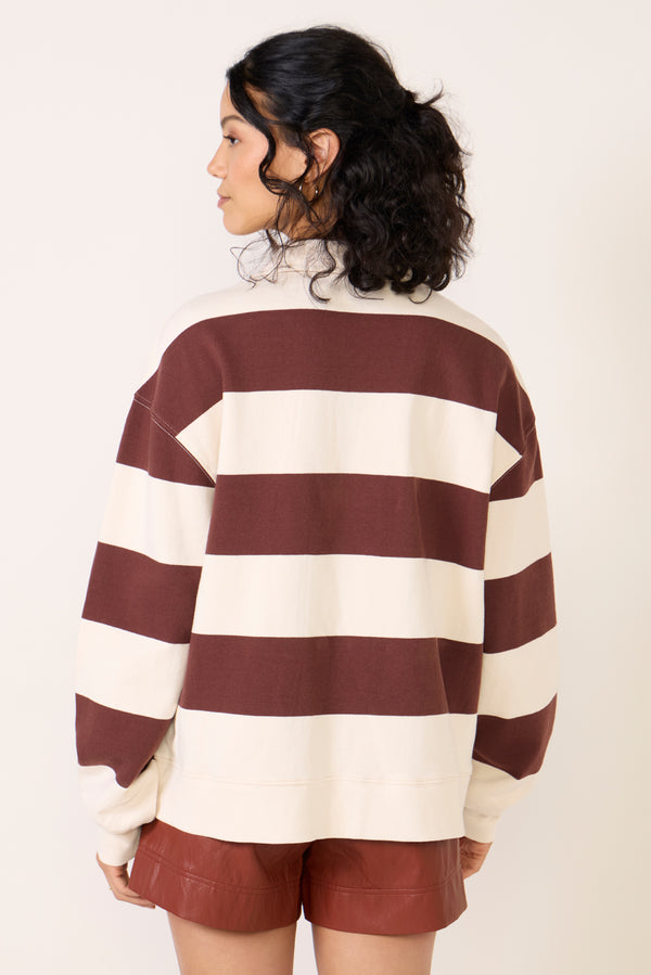 Everve Rugby Henley Sweatshirt Sandalwood