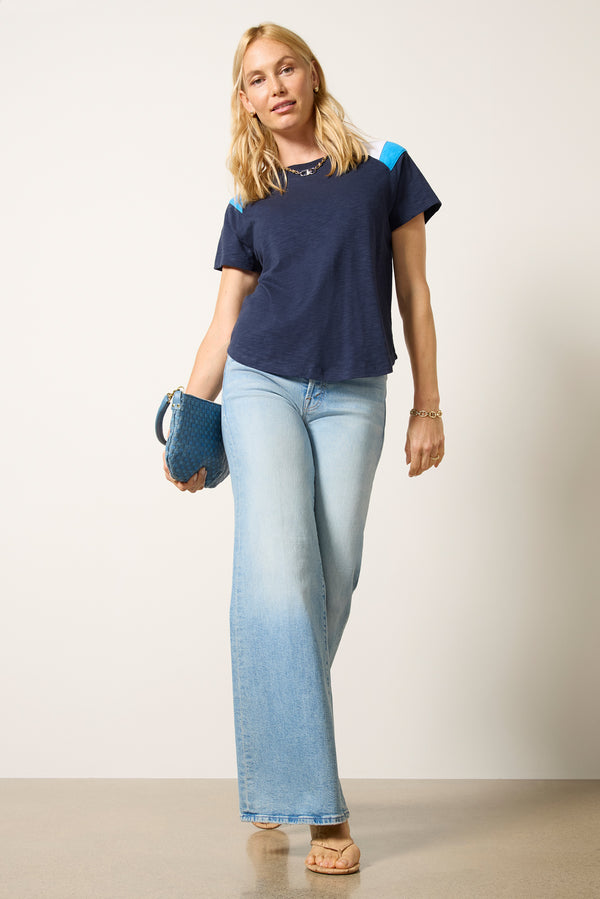 everve Sadie Colorblock Tee Navy