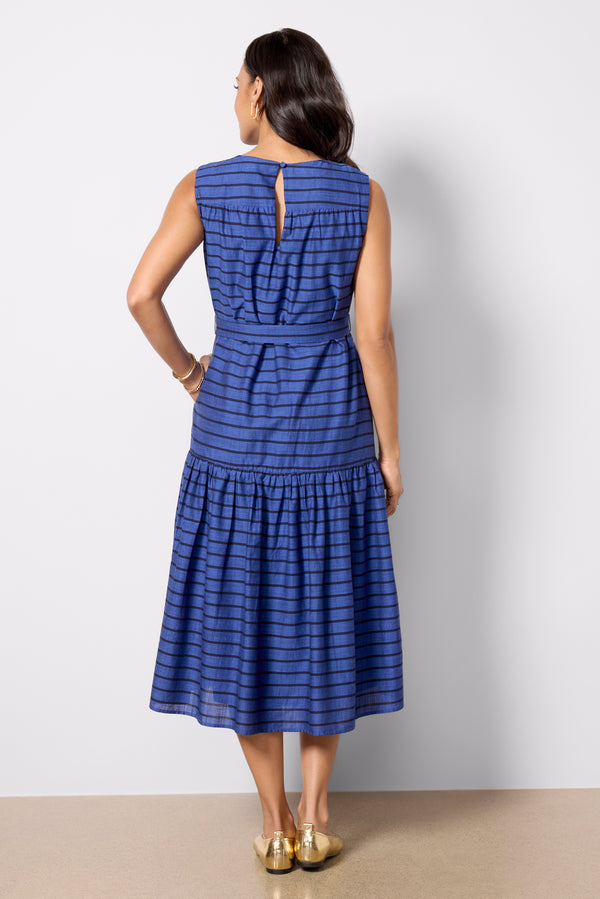 Everve Sadie Dress Cobalt/Navystripe