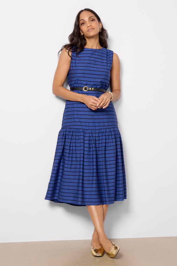 everve Sadie Dress Cobalt/Navystripe
