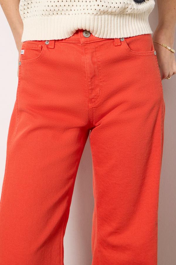 Everve Saige Wide Leg Crop Tabasco