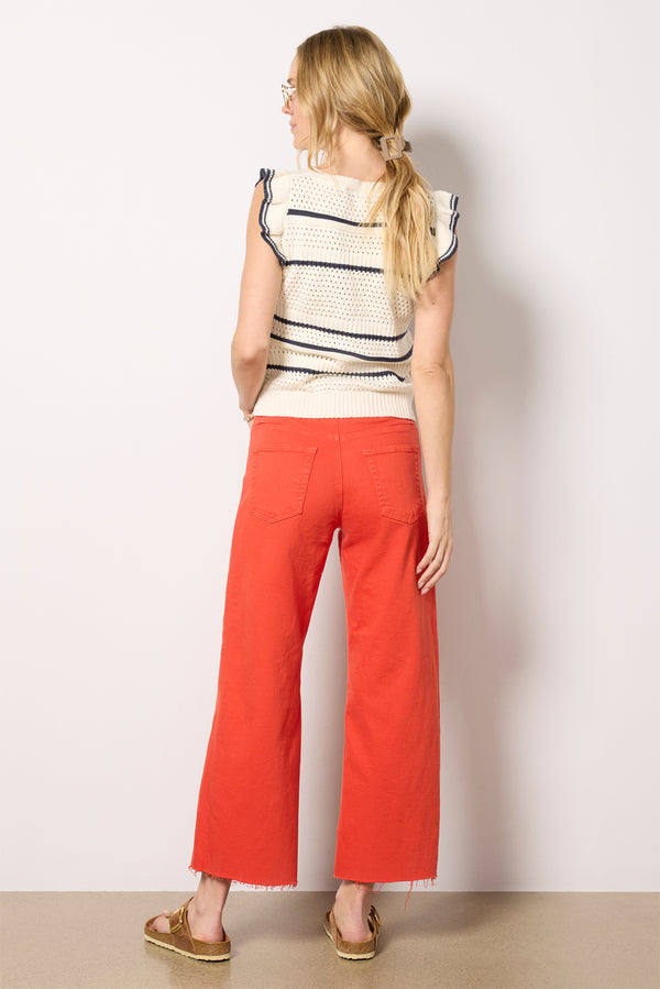 Everve Saige Wide Leg Crop Tabasco