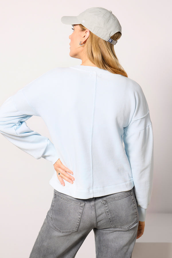 Everve Samantha Puff Sleeve Sweatshirt Lightblue