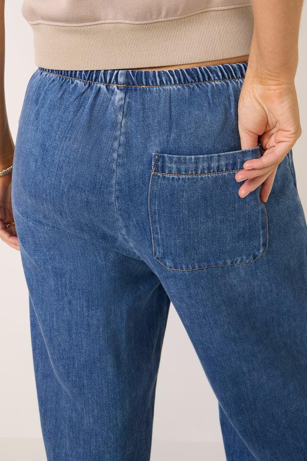 Everve Sanderson Wide Leg Pant Antiqueblue