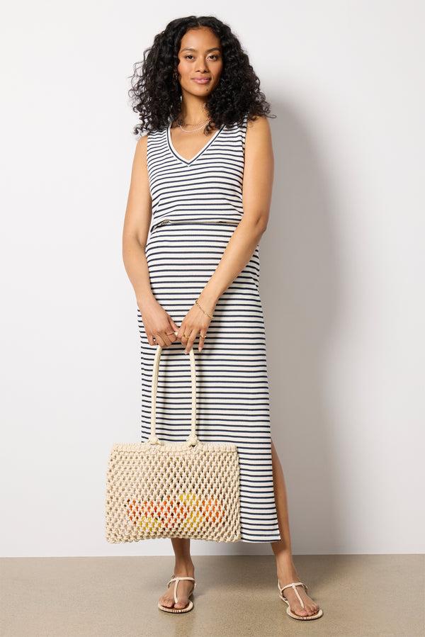 Everve Sandra Stripe Tank Ivory