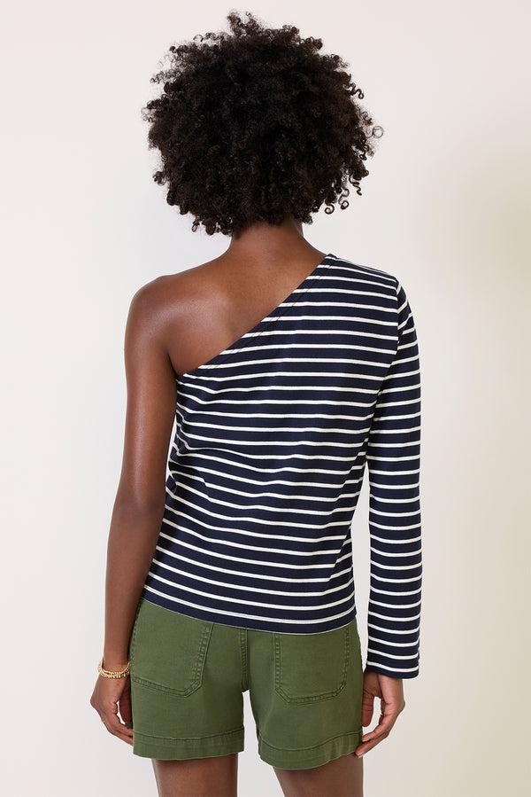 Everve Sara One Shoulder Top Nauticalstripe