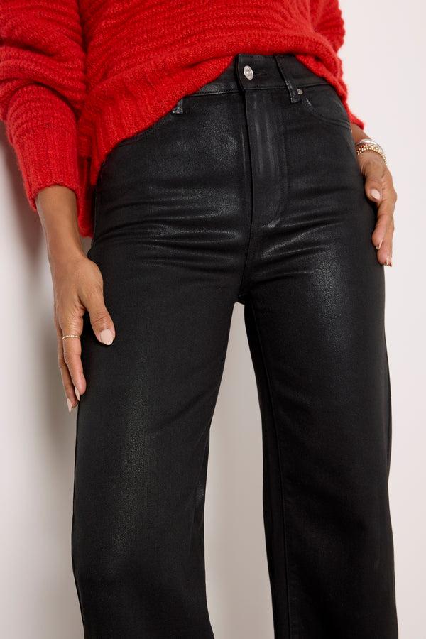 Everve Sasha Coated Wide Leg Blackfog