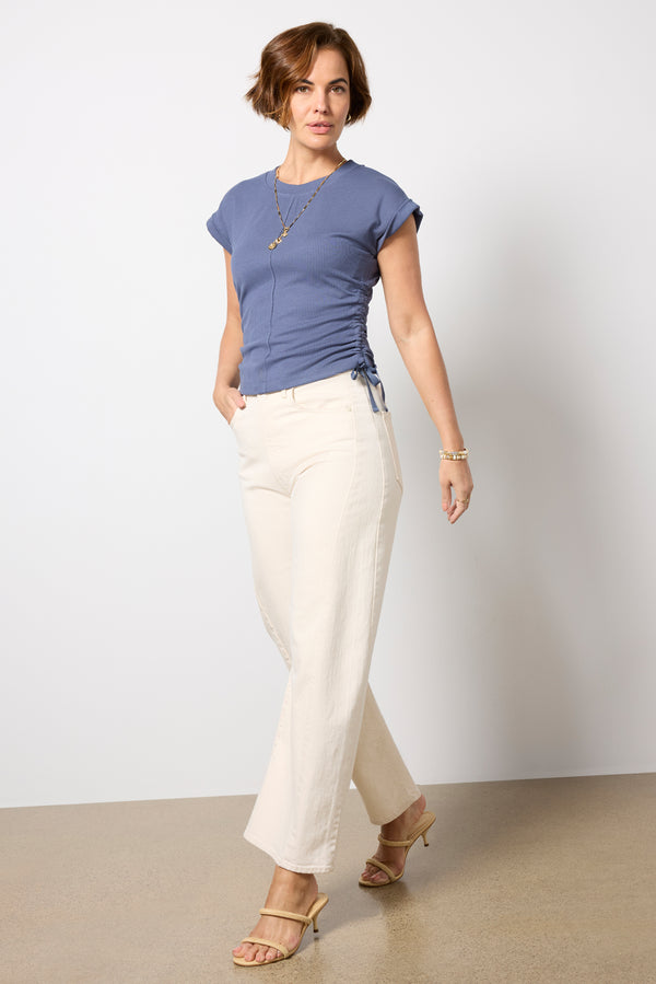 everve Sawyer Side Tie Top Washednavy
