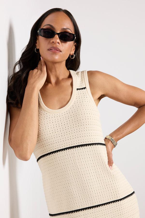 Everve Scott Scoop Neck Midi Dress Birch