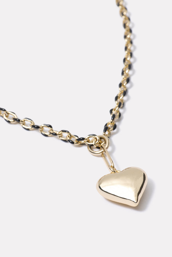 everve Selena Heart Necklace Gold/Black