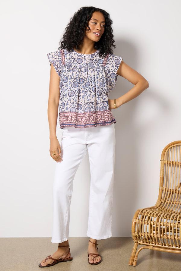 Everve Selene Blouse Creamfloral