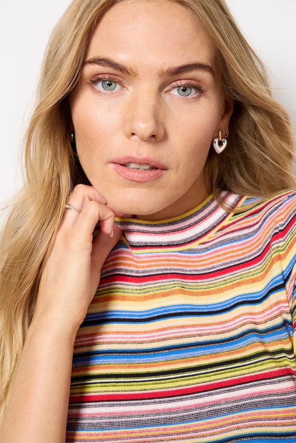 Everve Selene Sweater Tee Multistripe
