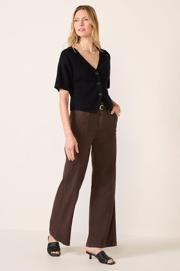 Everve Shiloh V-Neck Cardigan Black