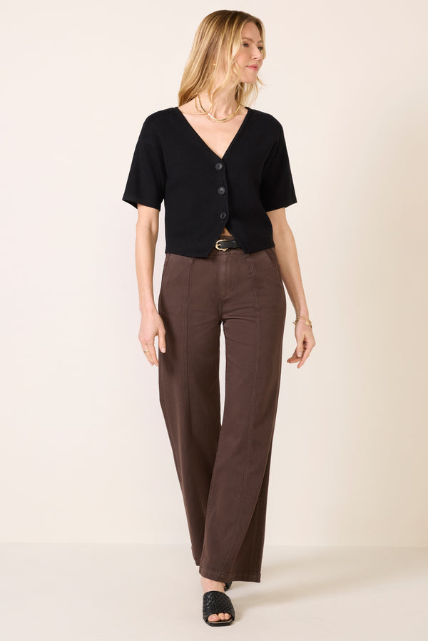 everve Shiloh V-Neck Cardigan Black