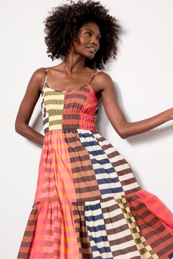 everve Silvana Maxi Dress Multicolorstripes