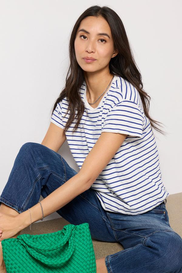 everve Skye Stripe Bubble Tee Bluestripe