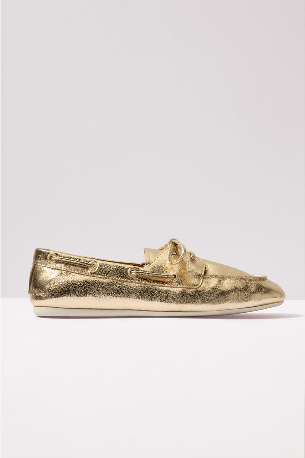 Everve Slim Boat Shoe Gold