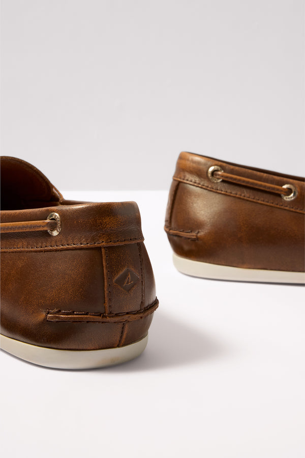 Everve Slim Boat Shoe Tanleather