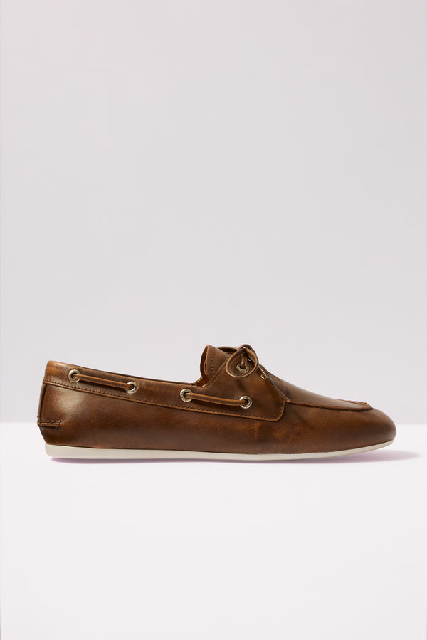 Everve Slim Boat Shoe Tanleather