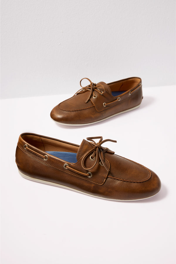 everve Slim Boat Shoe Tanleather