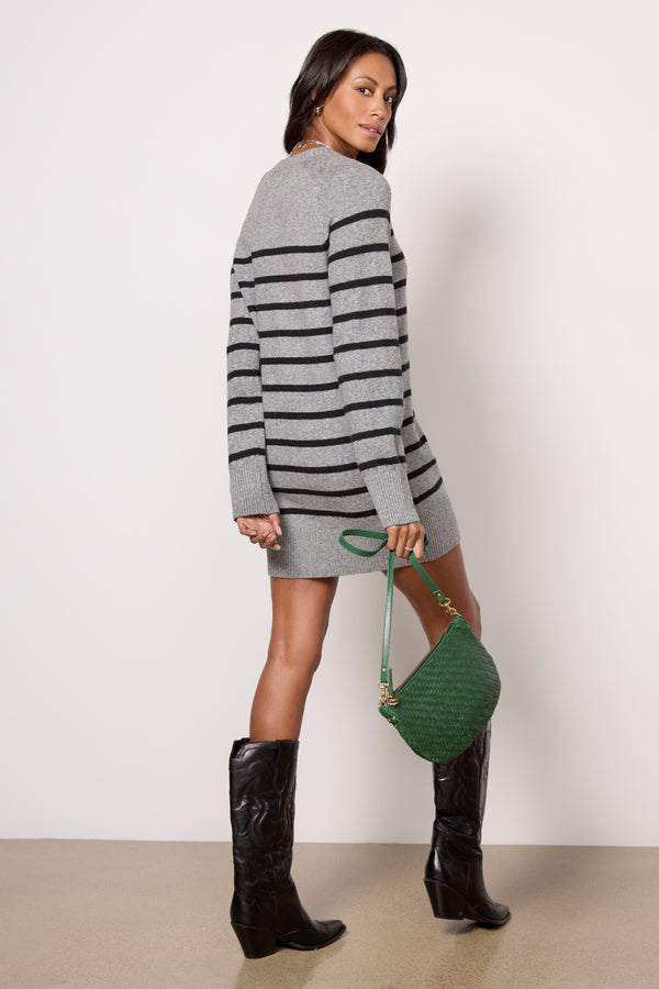 Everve So Soft Sweater Dress Htrash/Blackstripe