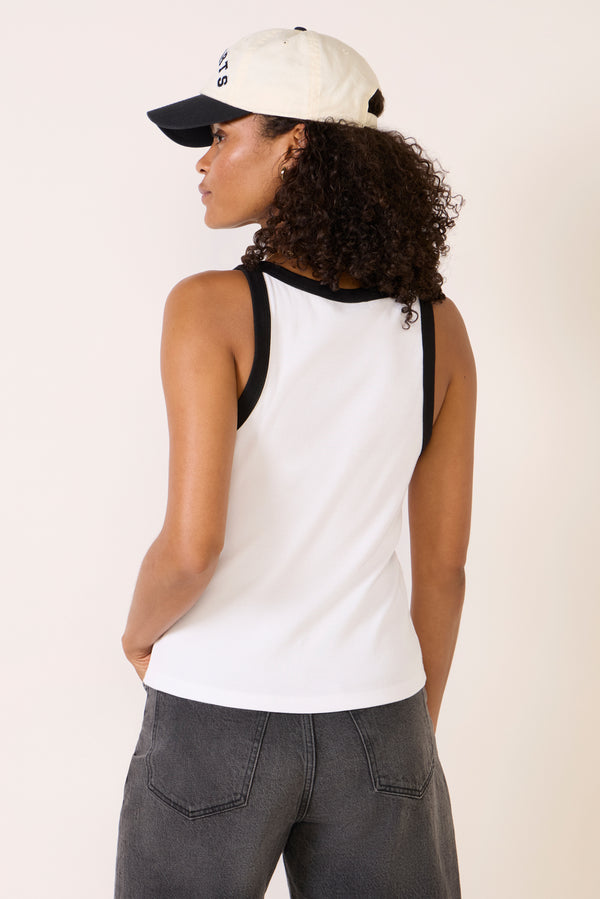 Everve Sonya Ringer Tank White/Black