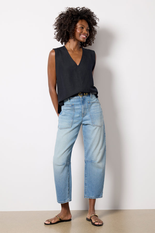 Everve Sophia Linen Muscle Black