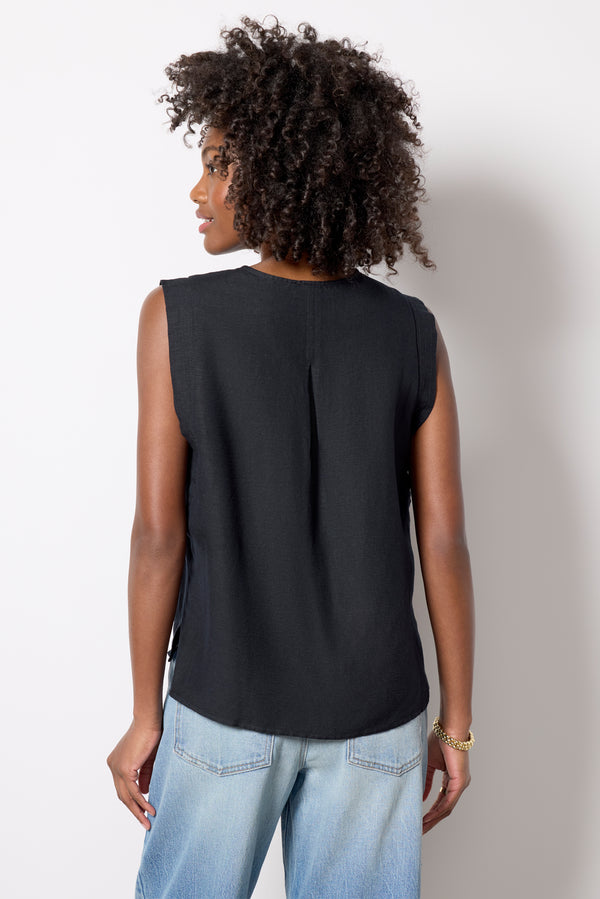Everve Sophia Linen Muscle Black