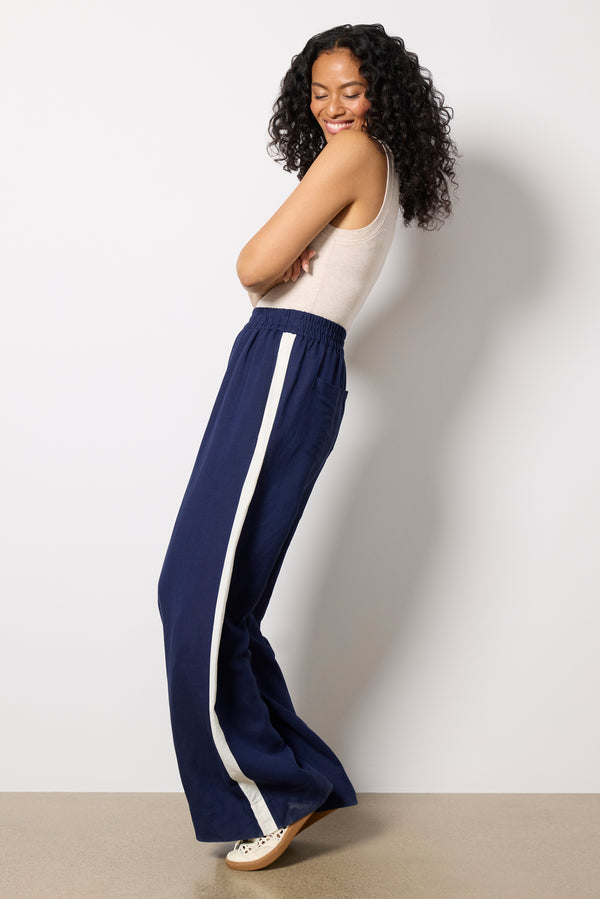 everve Sophia Track Pant Navy/Ivory