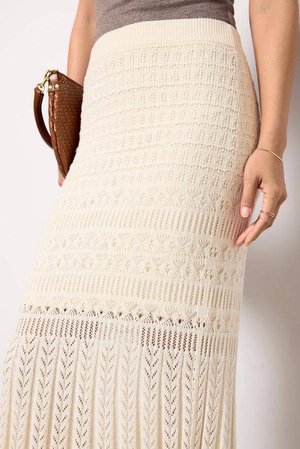 Everve Soria Crochet Skirt Seasalt