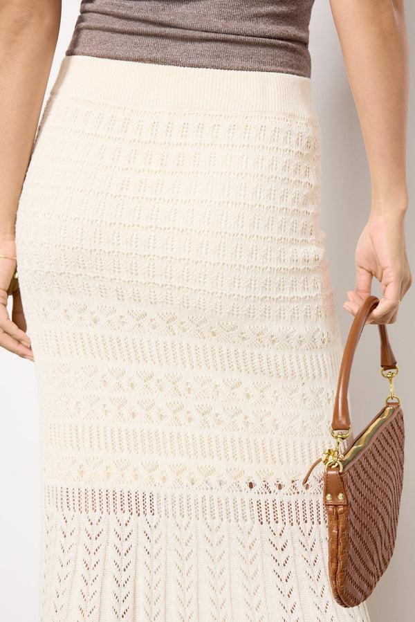 Everve Soria Crochet Skirt Seasalt
