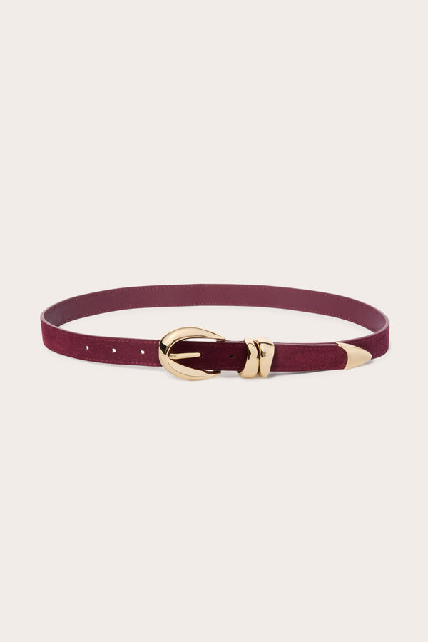 everve Spencer Suede Belt Plumsuede