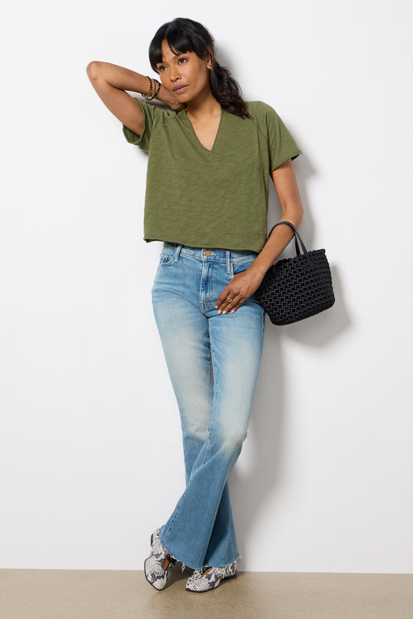 everve Split Neck Tee Jungle