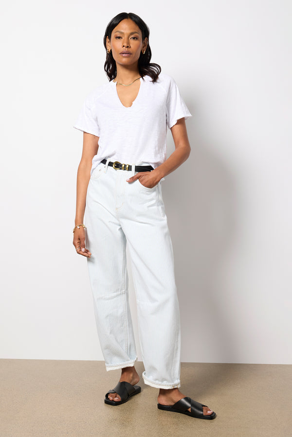 Everve Split Neck Tee White