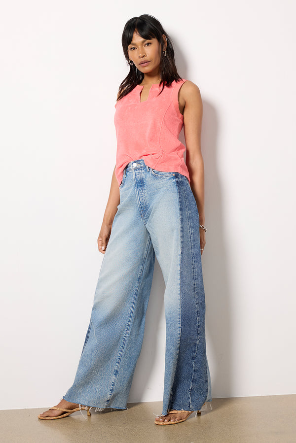 everve Split Neck Terry Tank Sunkissedcoral