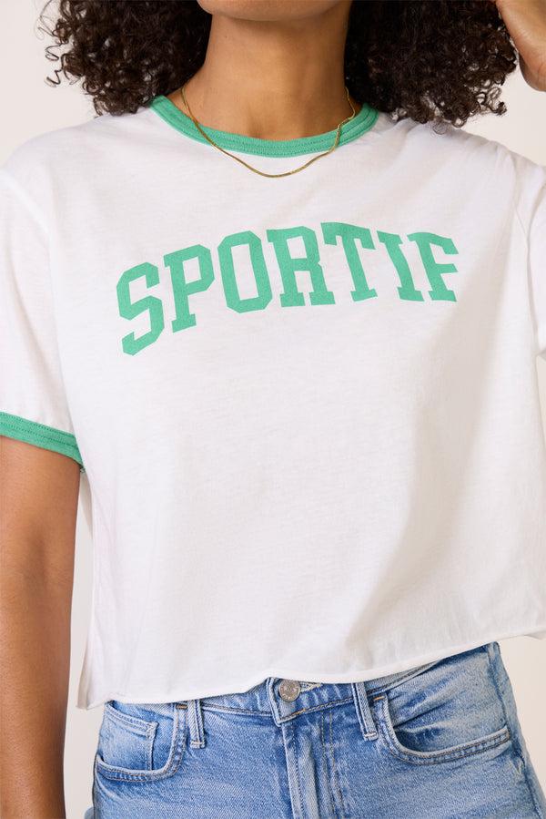 Everve Sportif Ringer Tee White/Green