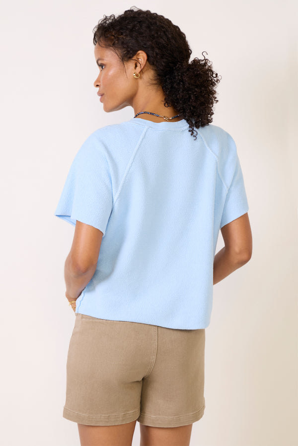 Everve Sports Club Cut Off Sweatshirt Lightblue