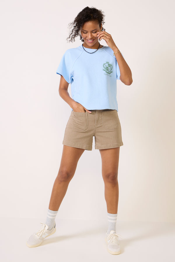 everve Sports Club Cut Off Sweatshirt Lightblue