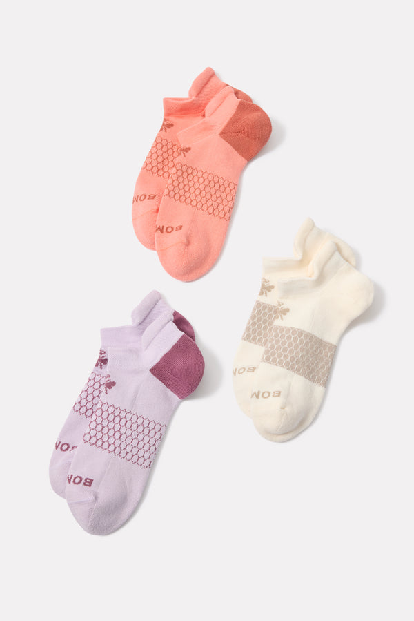 everve Spring Ankle 3 Pack Lavender/White/Guava