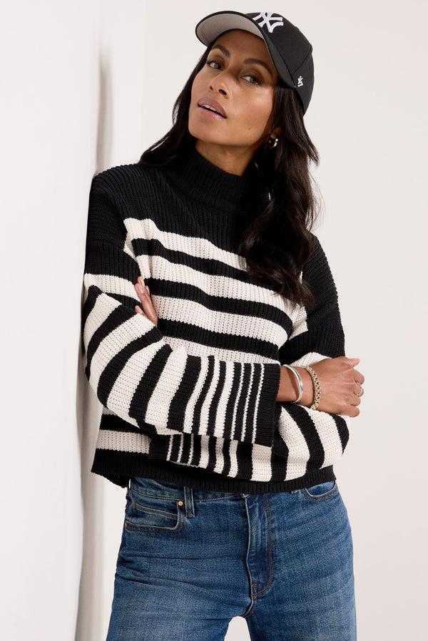 everve Stay Cozy Sweater Black/Chalkstripe