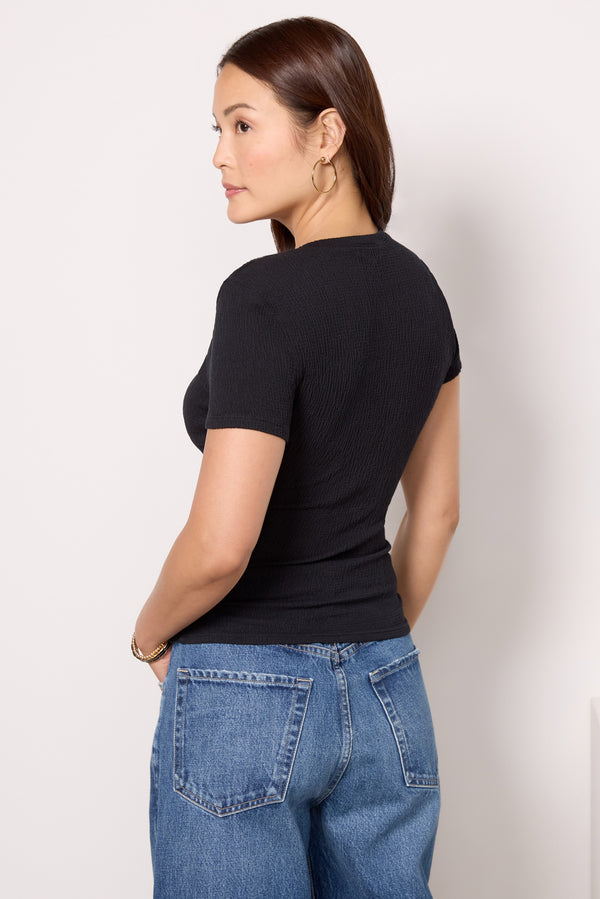 Everve Stella Twist Front Tee Black