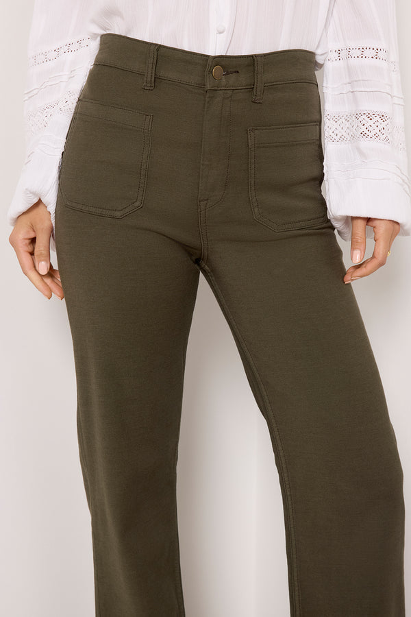 Everve Stretch Terry Patch Pocket Pant Forestolive