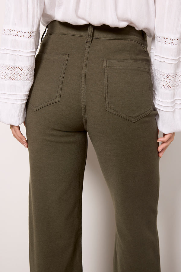 Everve Stretch Terry Patch Pocket Pant Forestolive