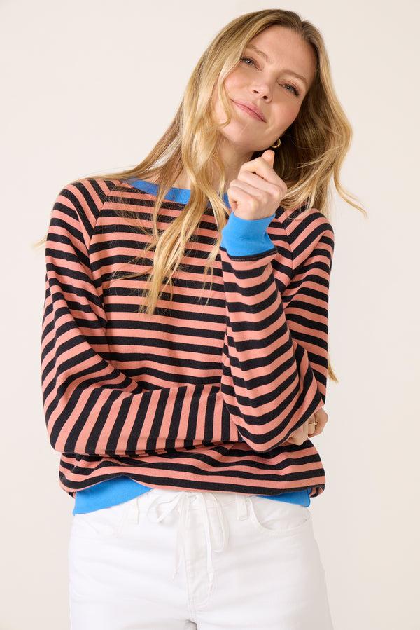 Everve Stripe Vintage Sweatshirt Coralstripe